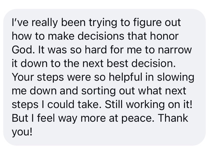 A message from a woman who worked the kit