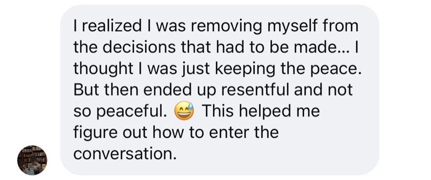 A message from a woman who worked the kit